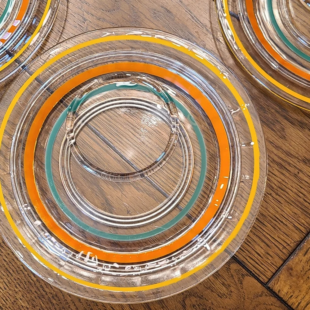 Anchor Hocking  snack plates with Federal Glass punch cups set of 4🐣